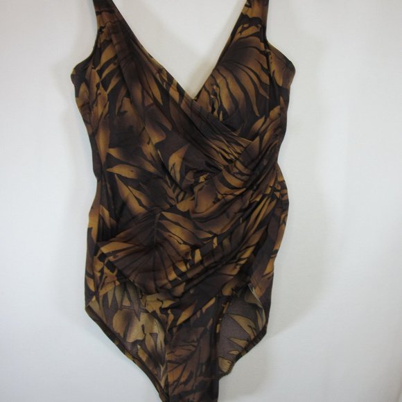 Miraclesuit Other - Miraclesuit Brown Black Floral One Piece Swimsuit